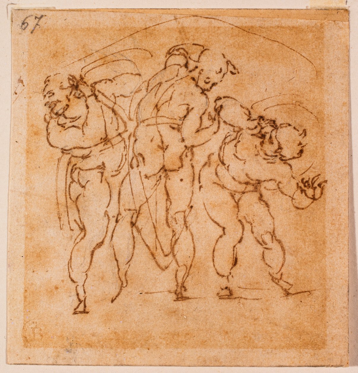Estudio de figura para una "Transfiguración", siglo XVI (dibujo) de Michelangelo Buonarroti