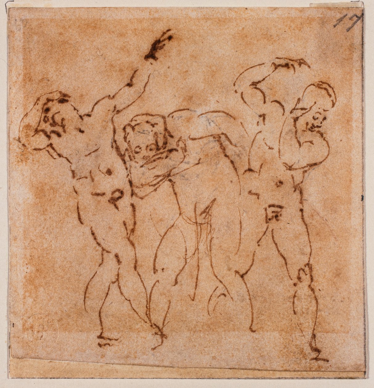 Estudio de figura para una "Transfiguración", siglo XVI (dibujo) de Michelangelo Buonarroti