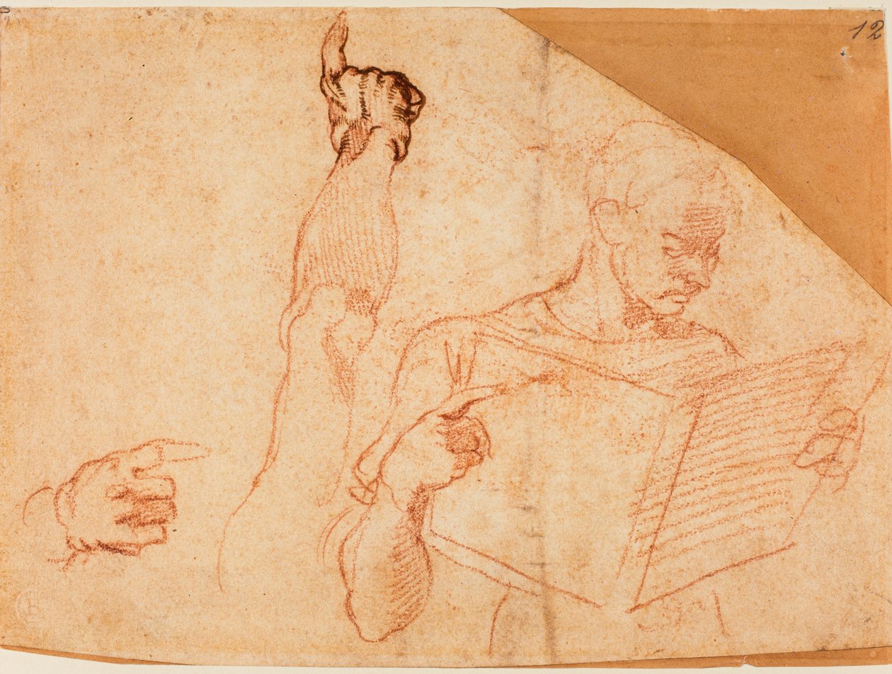 Estudio de la figura para el "Castigo de Aman" de la Capilla Sixtina de Michelangelo Buonarroti