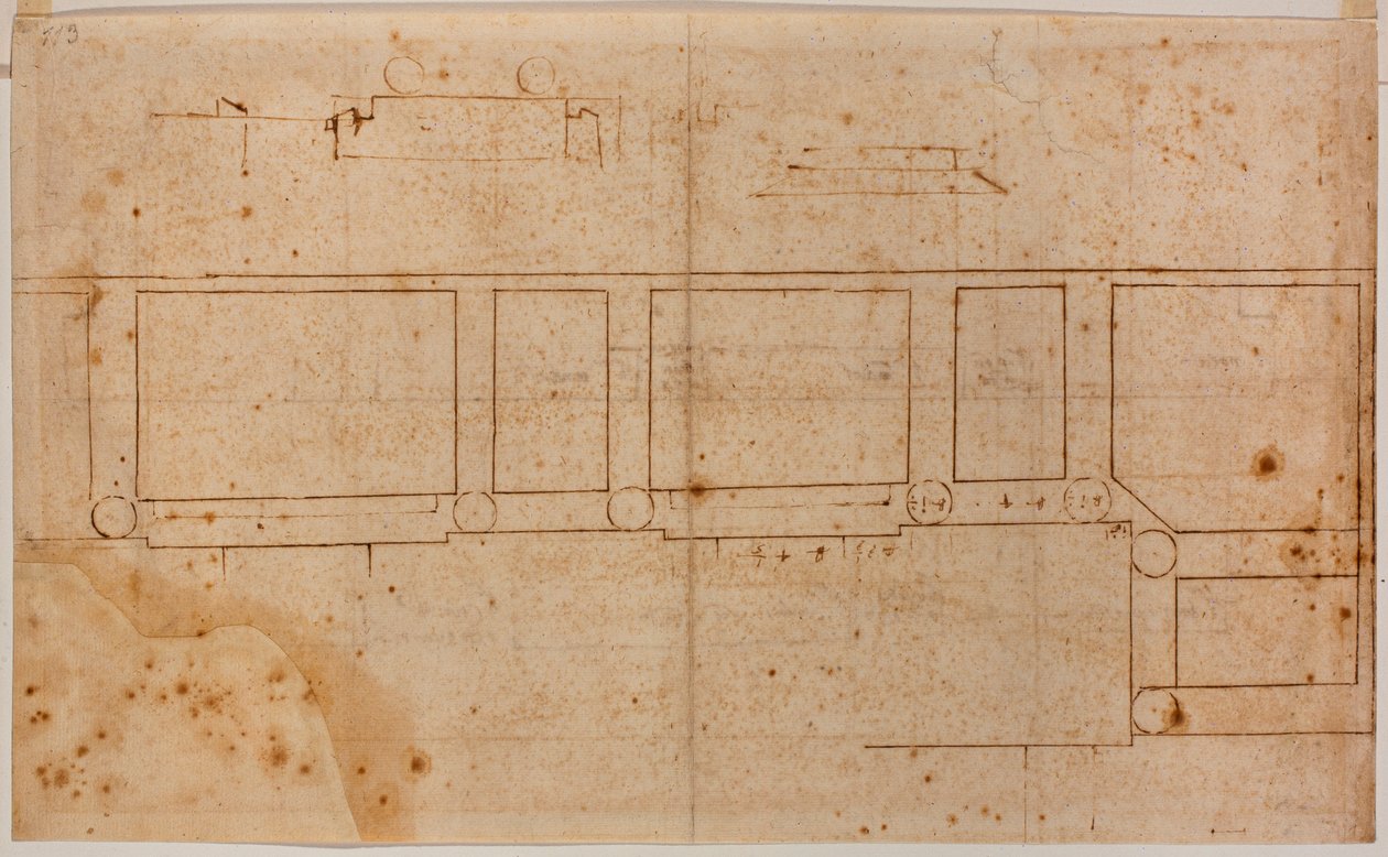 Plano de la fachada de San Lorenzo de Michelangelo Buonarroti