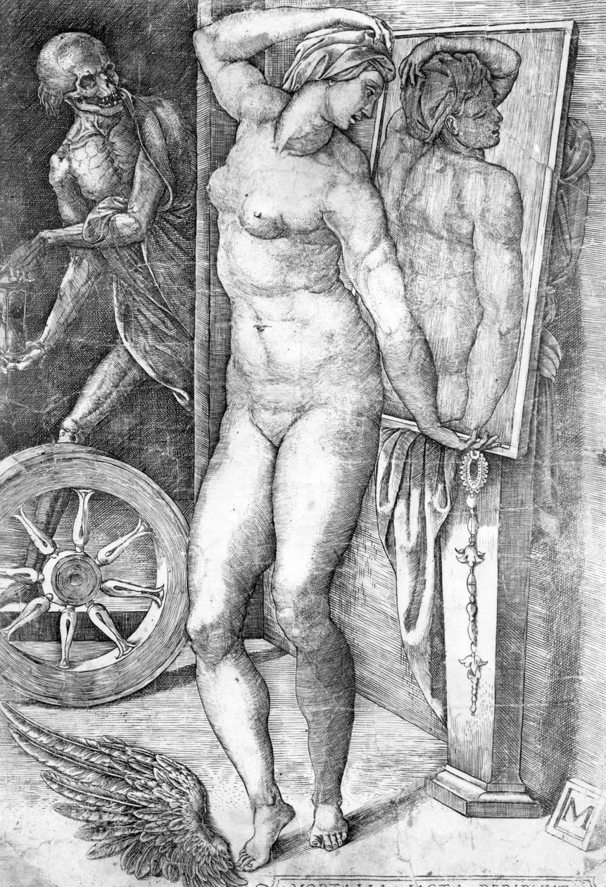Desnudo mirándose en un espejo de Michelangelo Buonarroti