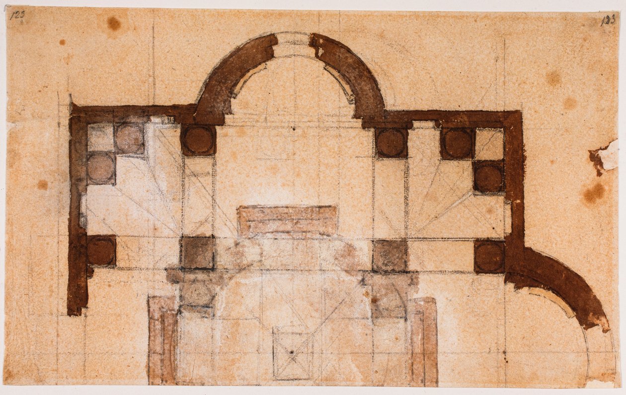 Plan parcial de San Giovanni dei Fiorentini de Michelangelo Buonarroti