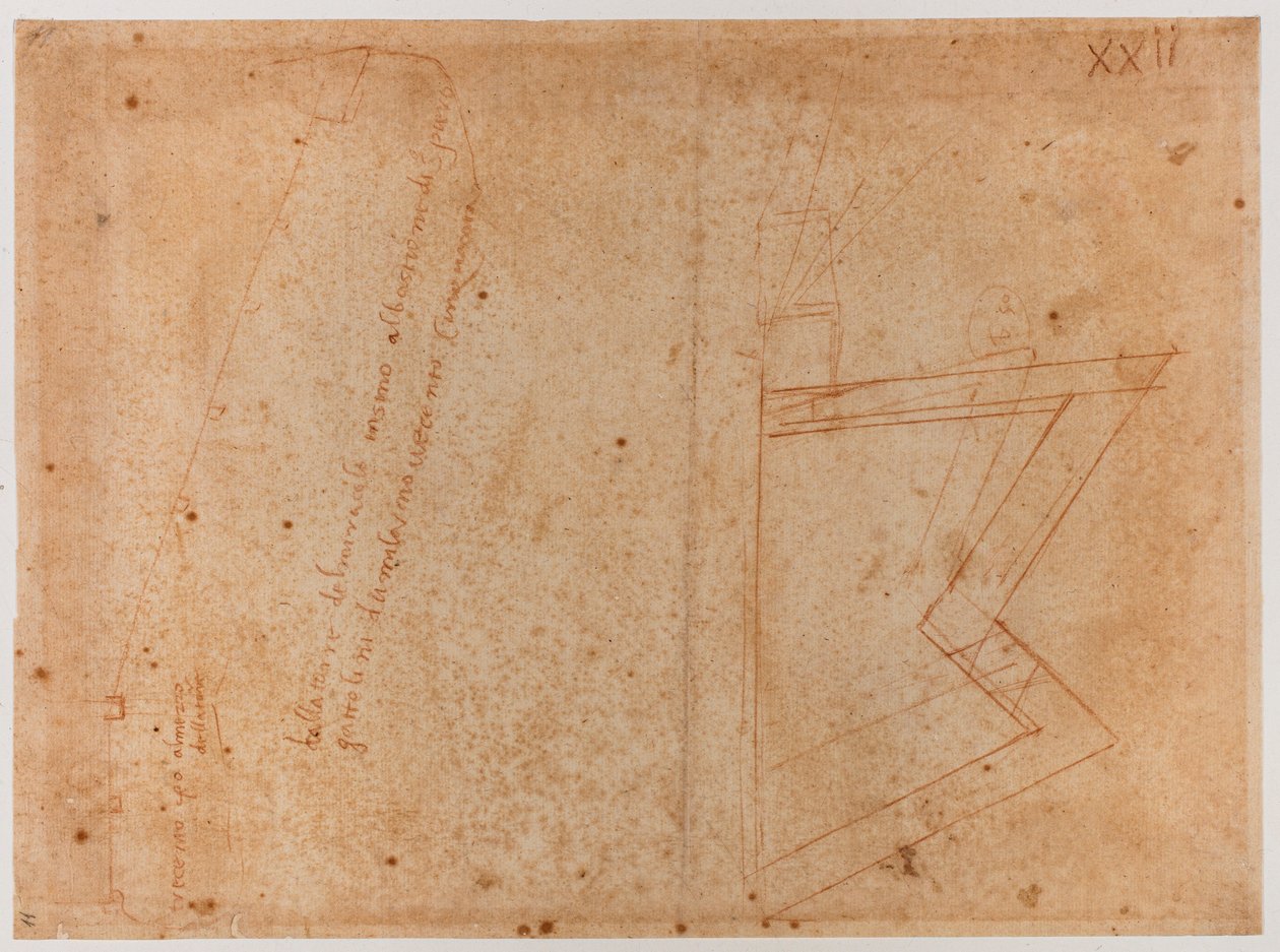 Plano de las murallas cerca de la Puerta de San Pier Gattolini de Michelangelo Buonarroti