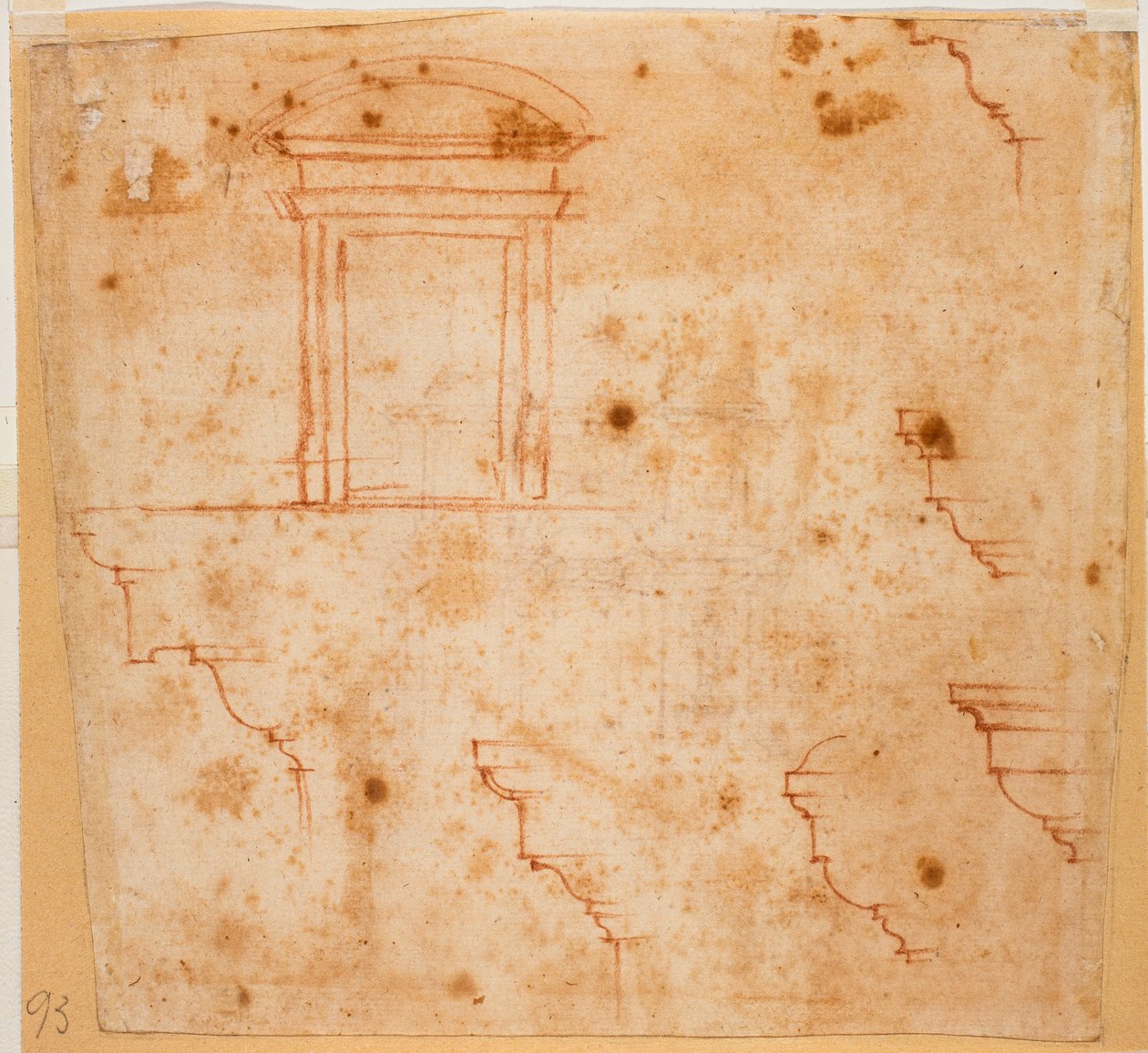 Planos de portales y molduras arquitectónicas de Michelangelo Buonarroti