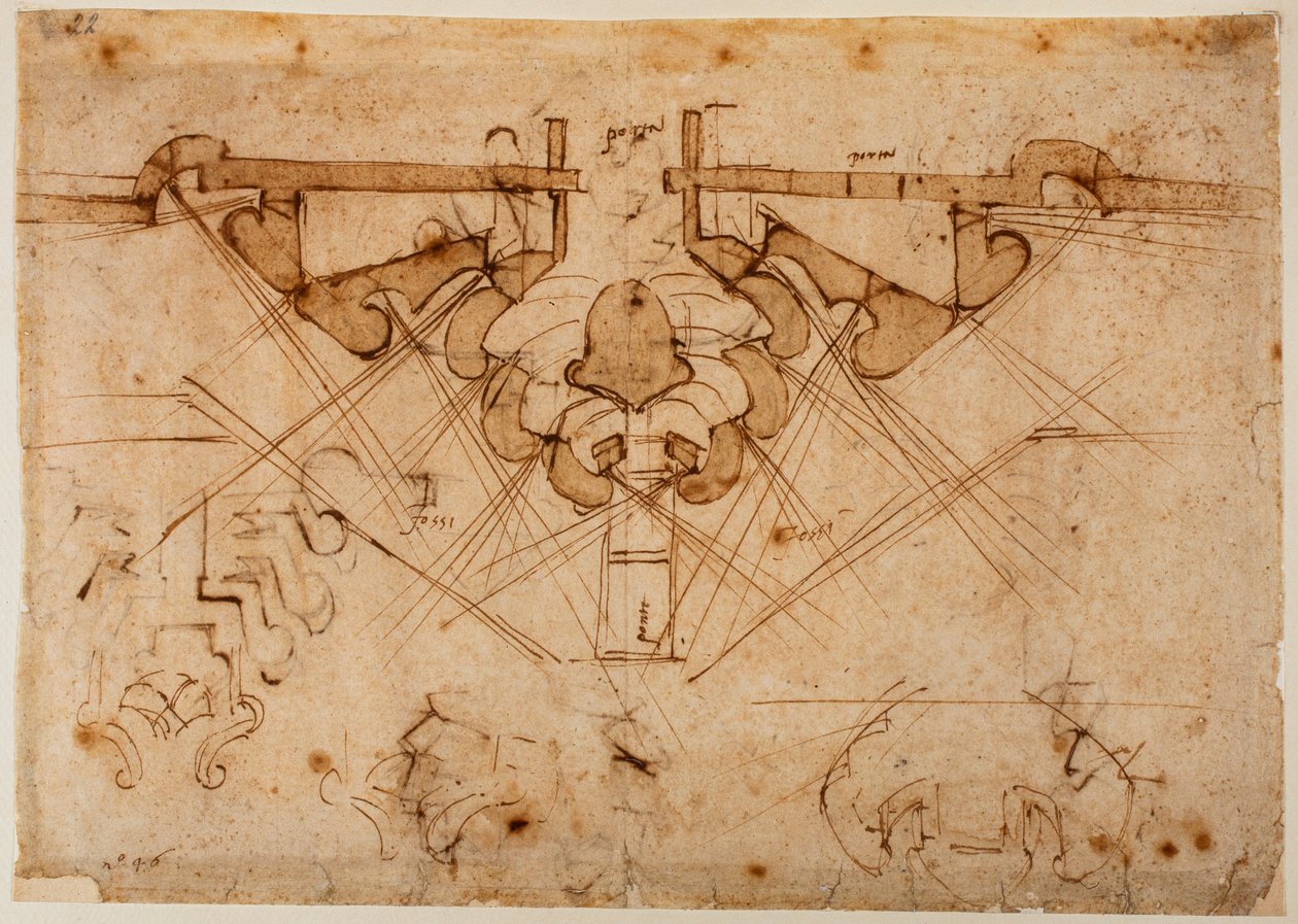 Proyecto de murallas para una puerta de Michelangelo Buonarroti