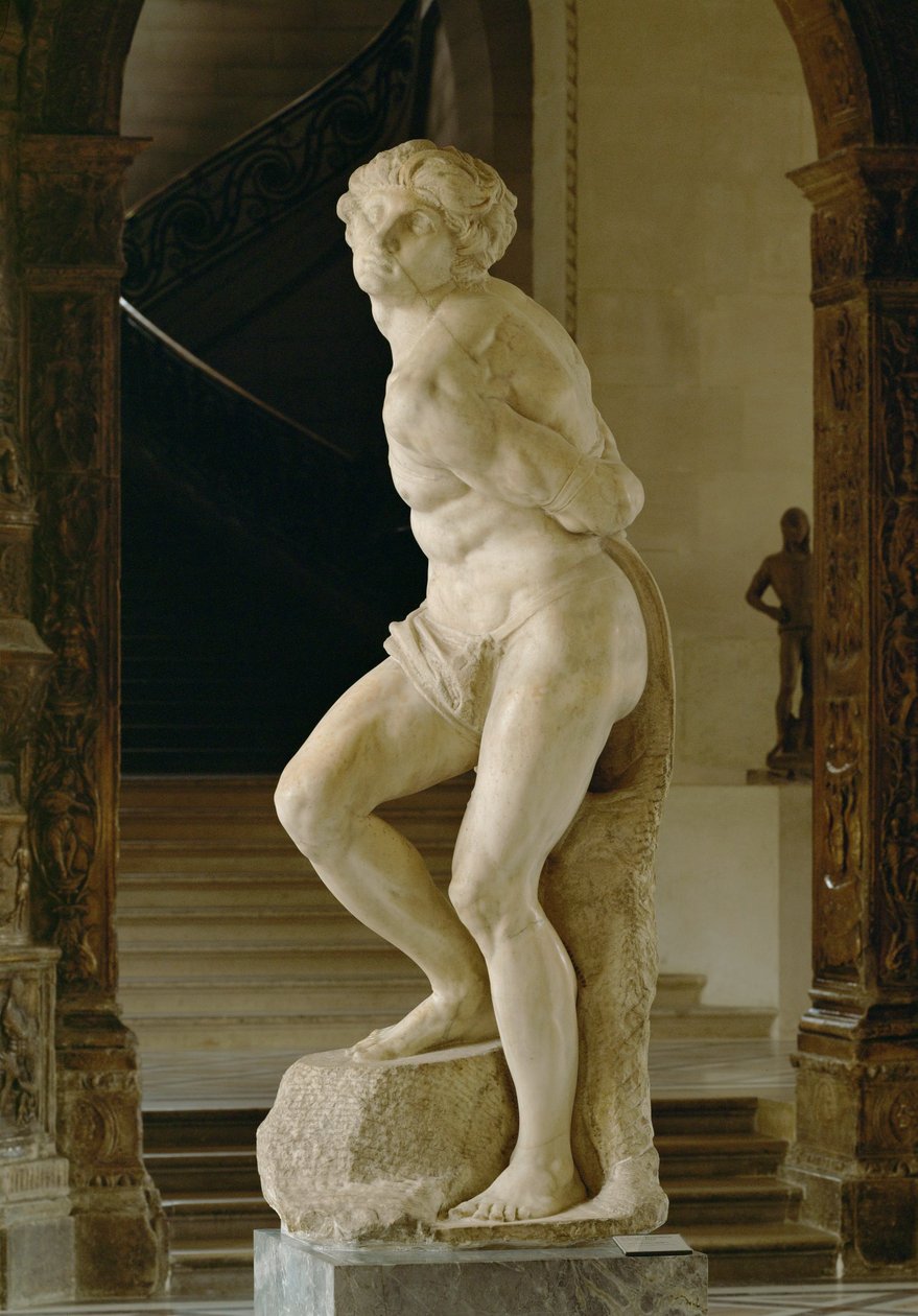 Esclavo rebelde, para la tumba del Papa Julio II ... de Michelangelo Buonarroti