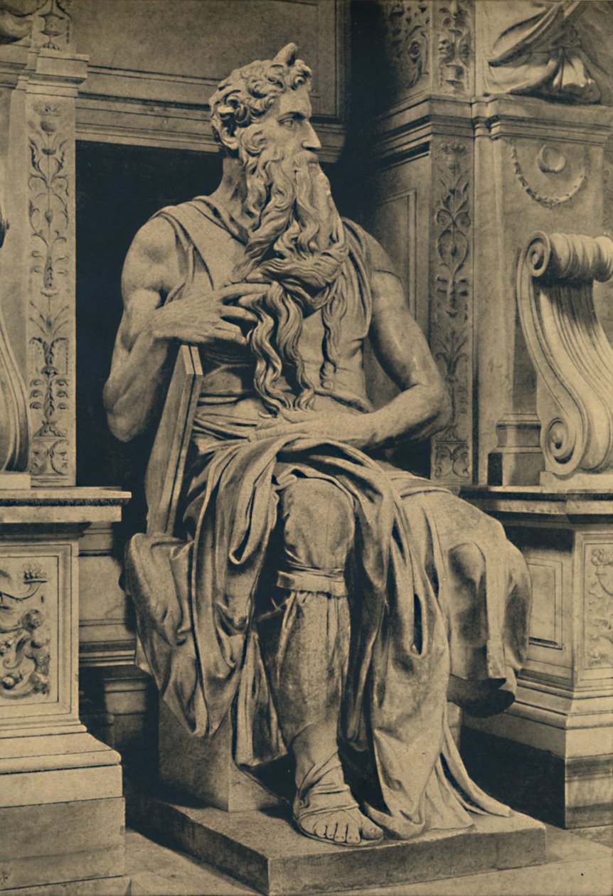 Iglesia de San Pedro en Vinculis, Roma - Moisés, por Miguel Ángel, 1910 de Michelangelo Buonarroti