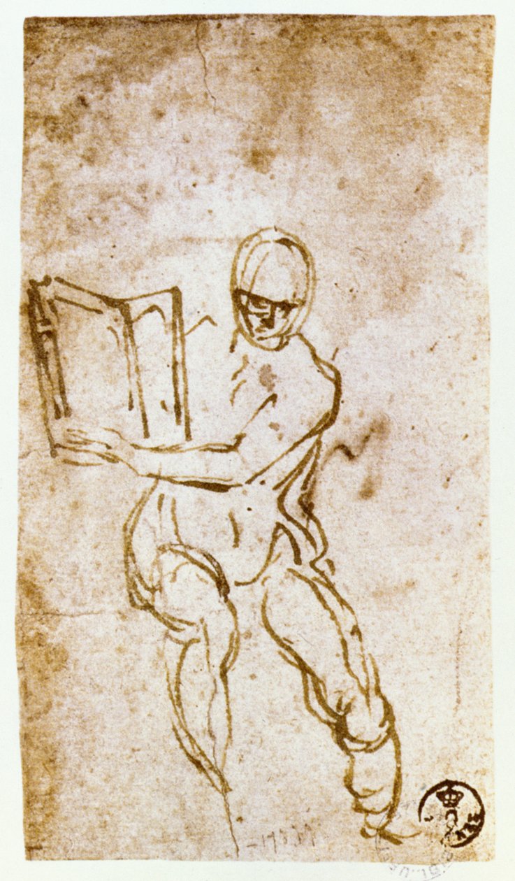 Techo de la Capilla Sixtina (1508-12): boceto de uno de los profetas de Michelangelo Buonarroti