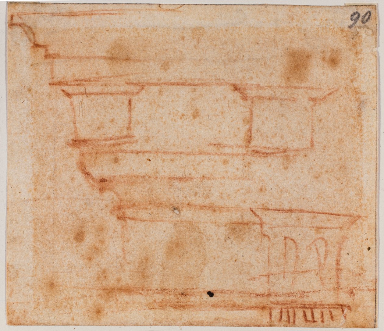 Boceto de entablamento de Michelangelo Buonarroti