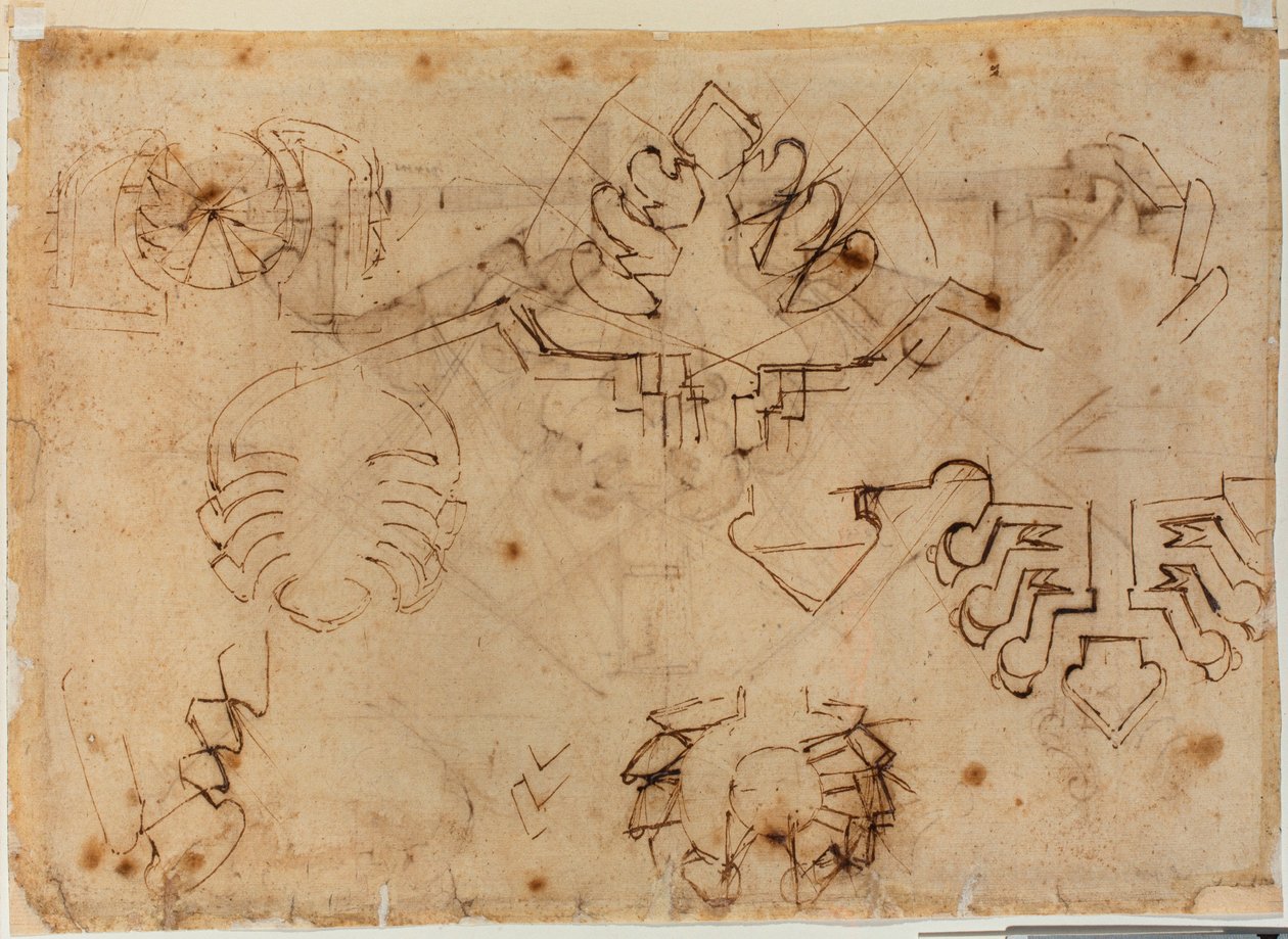 Estudios para fortificaciones de Michelangelo Buonarroti