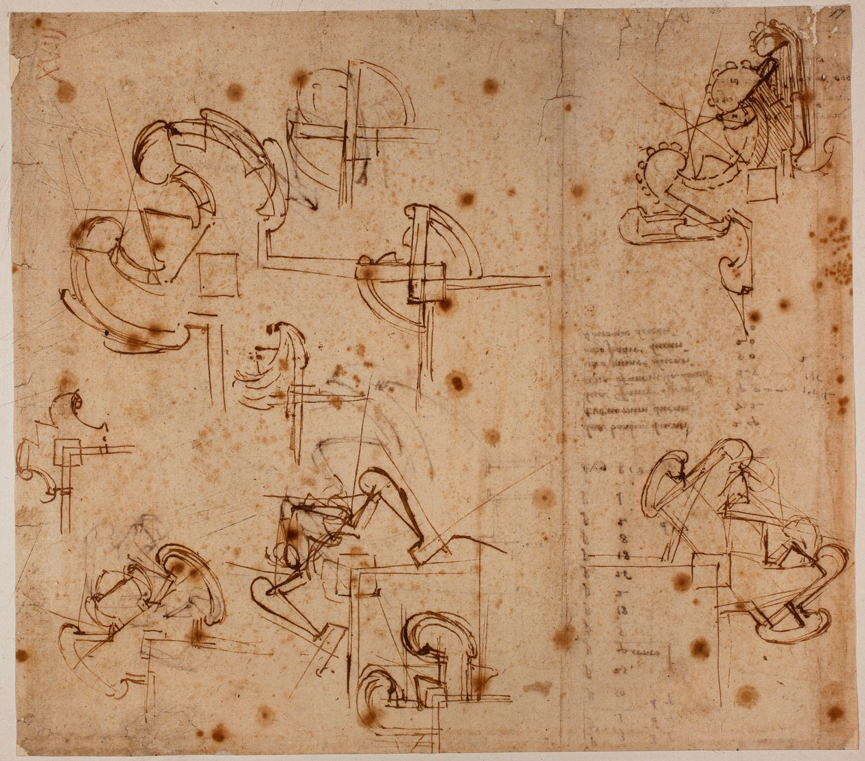 Estudios de fortificaciones para una puerta de Michelangelo Buonarroti