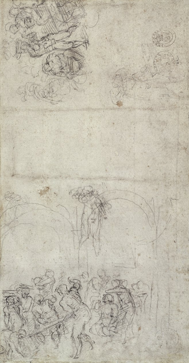 Estudio para El Juicio Final (verso) de Michelangelo Buonarroti