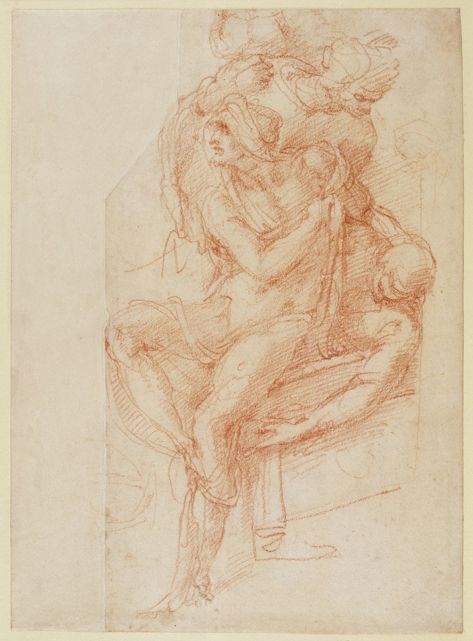 Estudio de Lázaro y dos figuras asistentes de Michelangelo Buonarroti