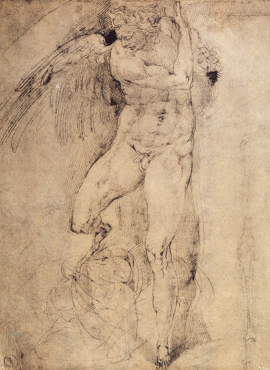 Estudio de un ángel para el Juicio Final de Michelangelo Buonarroti