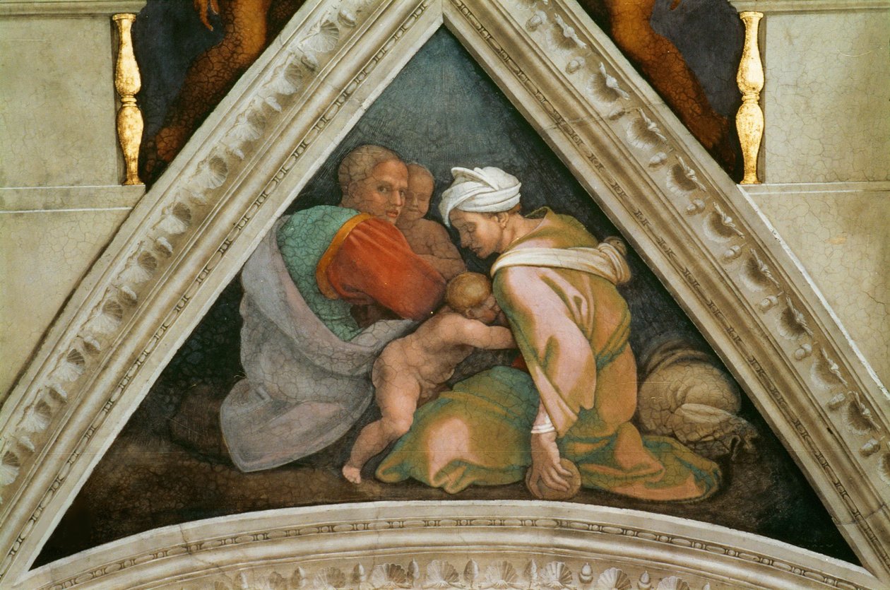 Los antepasados de Cristo: Ozias, techo de la Capilla Sixtina en el Vaticano, 1508-1512 de Michelangelo Buonarroti