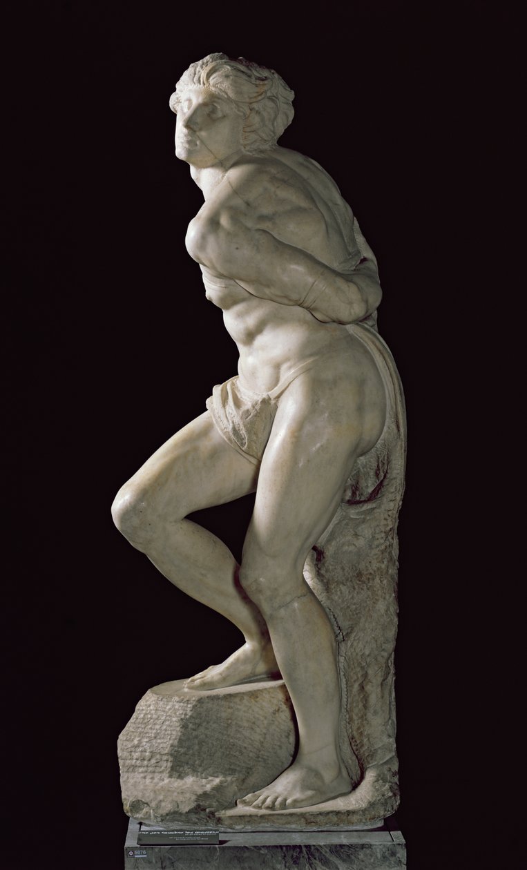 El esclavo rebelde, 1513-15 de Michelangelo Buonarroti