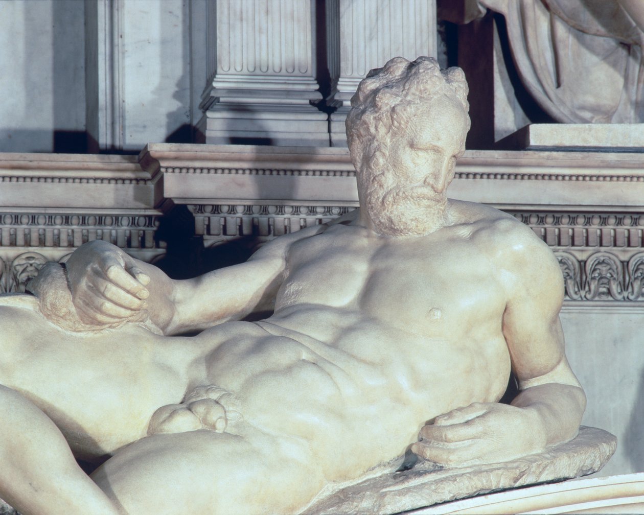Tumba de Lorenzo de Medici, detalle del Crepúsculo de Michelangelo Buonarroti