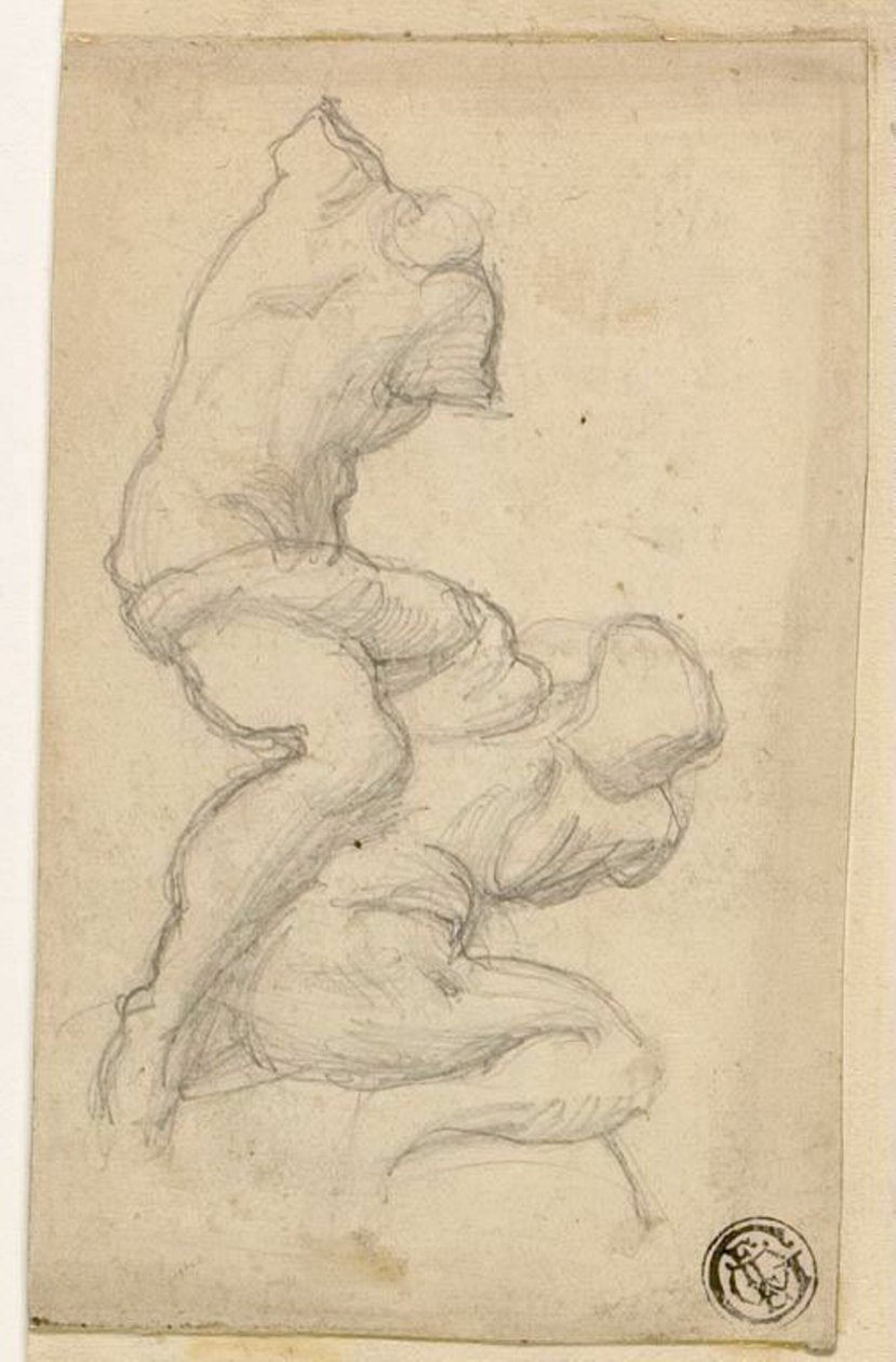 Dos figuras luchando de Michelangelo Buonarroti