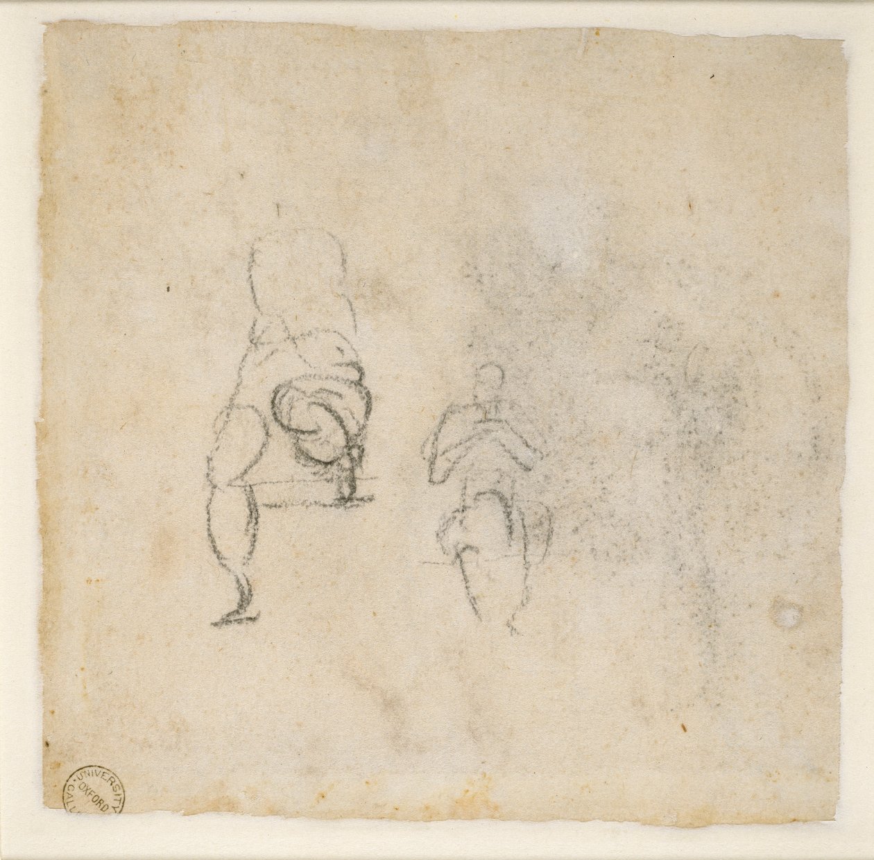 Dos bocetos muy ligeros de figuras sentadas, c1490-1560 de Michelangelo Buonarroti