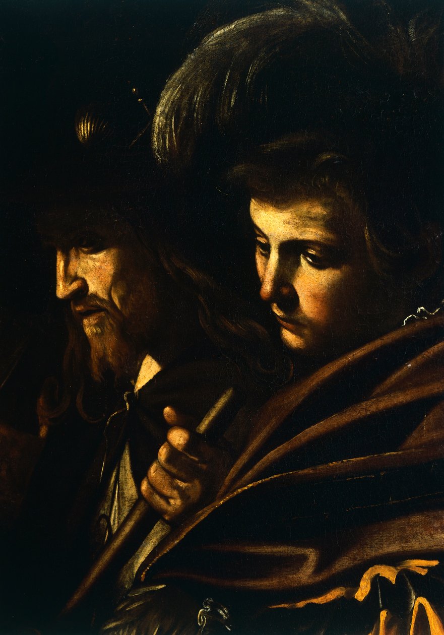Rostros de dos hombres (detalle) de Michelangelo Merisi da Caravaggio