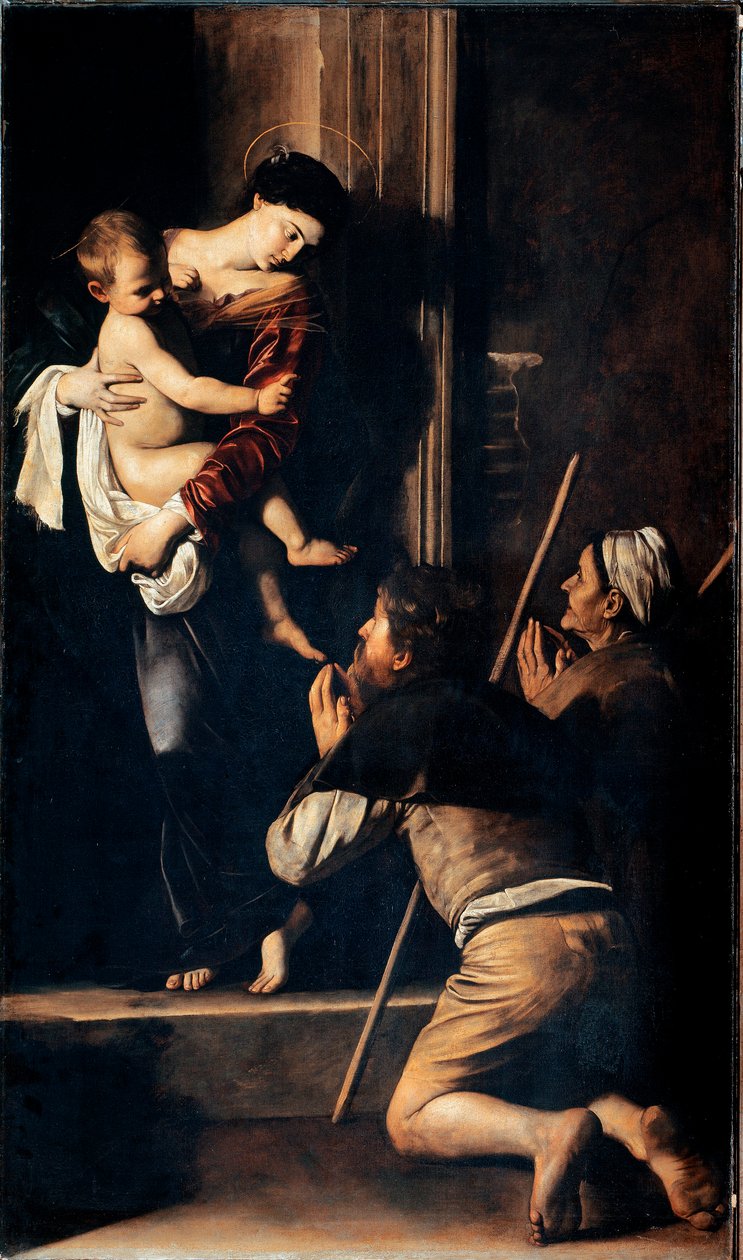 Madonna dei pellegrini también conocida como Madonna di Loreto de Michelangelo Merisi da Caravaggio