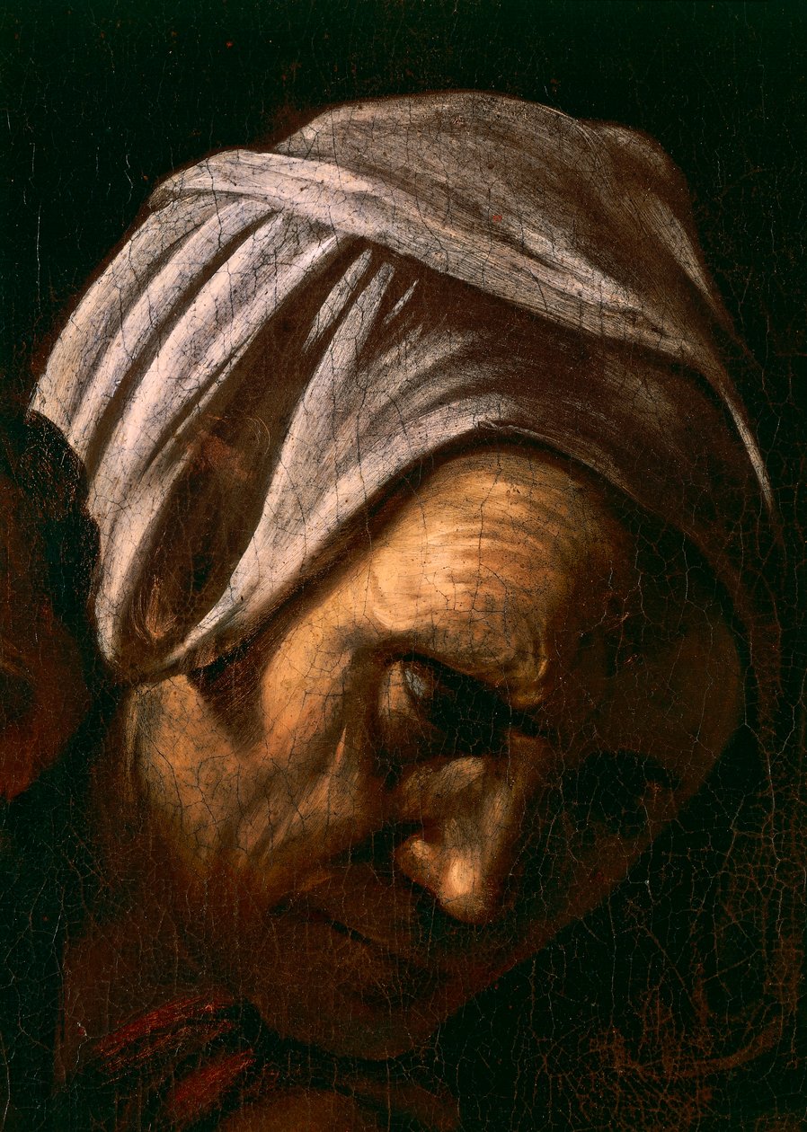 Salomé recibiendo la cabeza de San Juan Bautista (detalle) de Michelangelo Merisi da Caravaggio