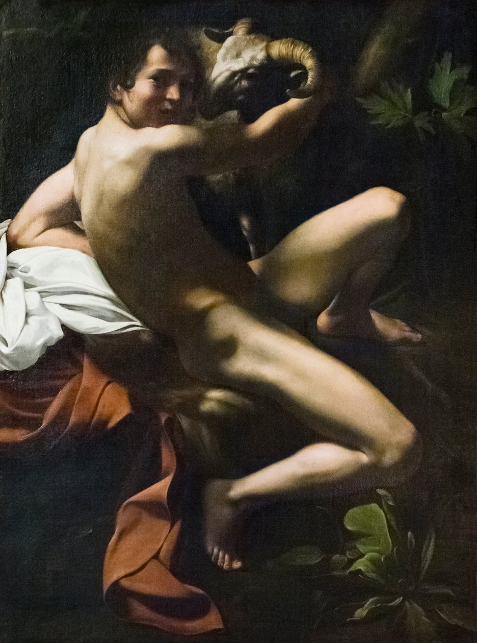 San Juan Bautista, joven con un carnero de Michelangelo Merisi da Caravaggio