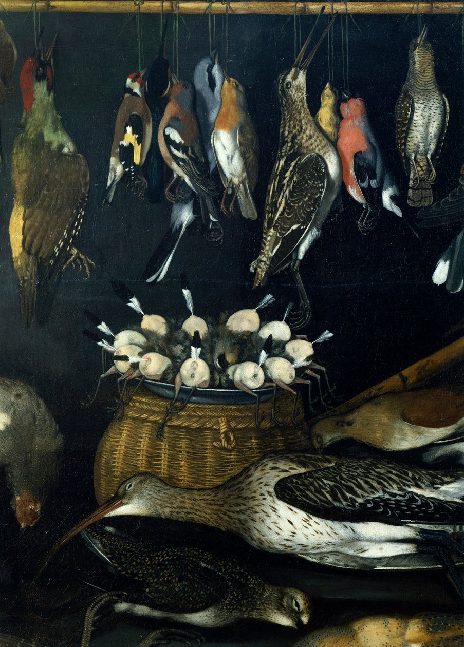 Naturaleza muerta con pájaros (detalle) de Michelangelo Merisi da Caravaggio