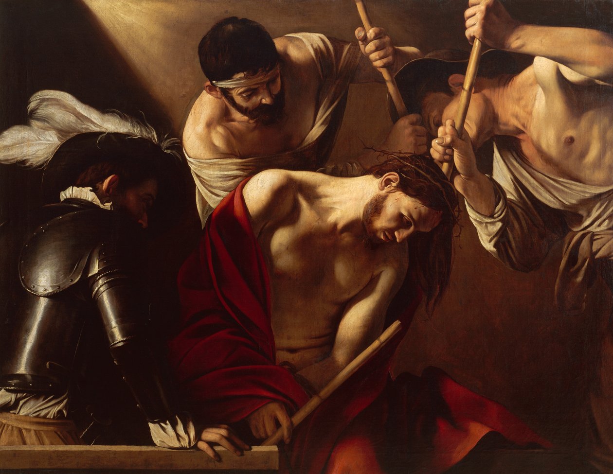 La coronación de espinas, c.1603 (óleo sobre lienzo) de Michelangelo Merisi da Caravaggio