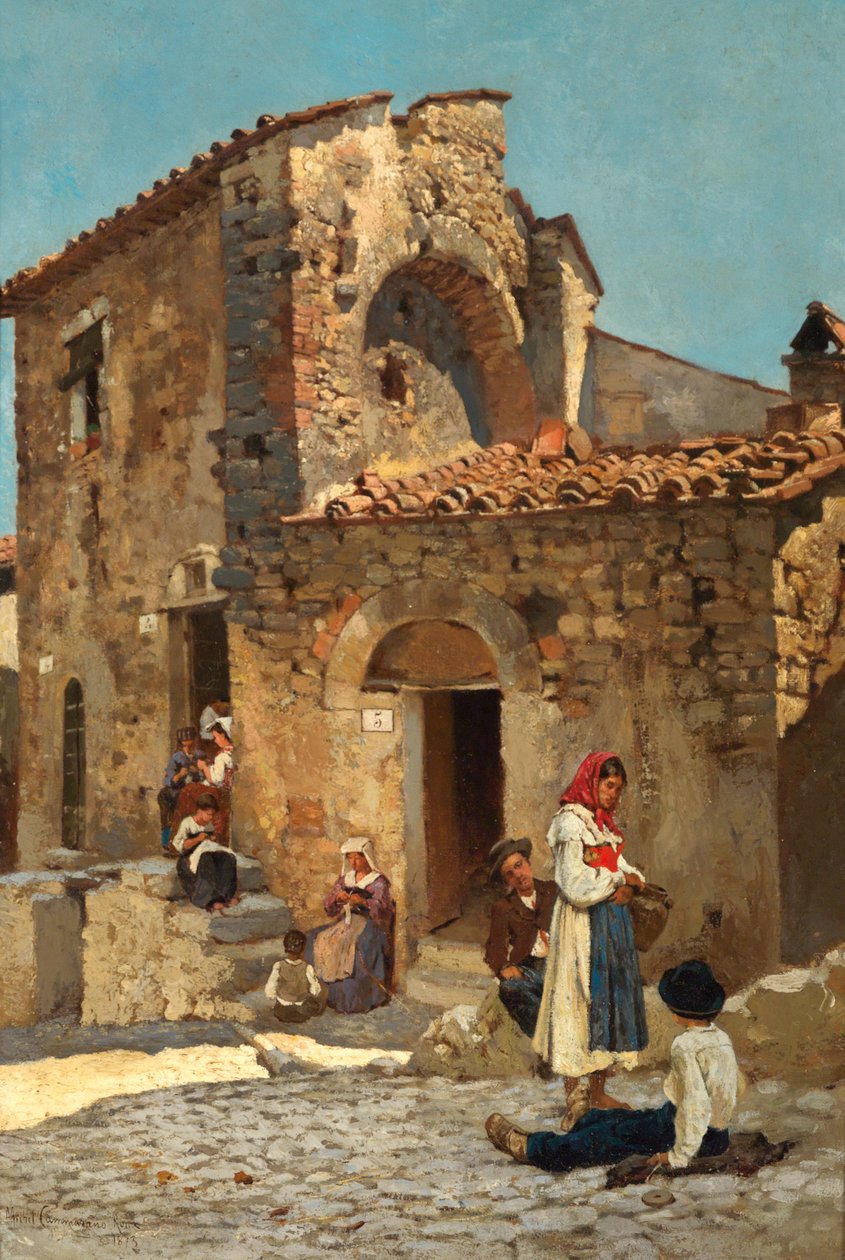 Escena de calle italiana de Michele Cammarano