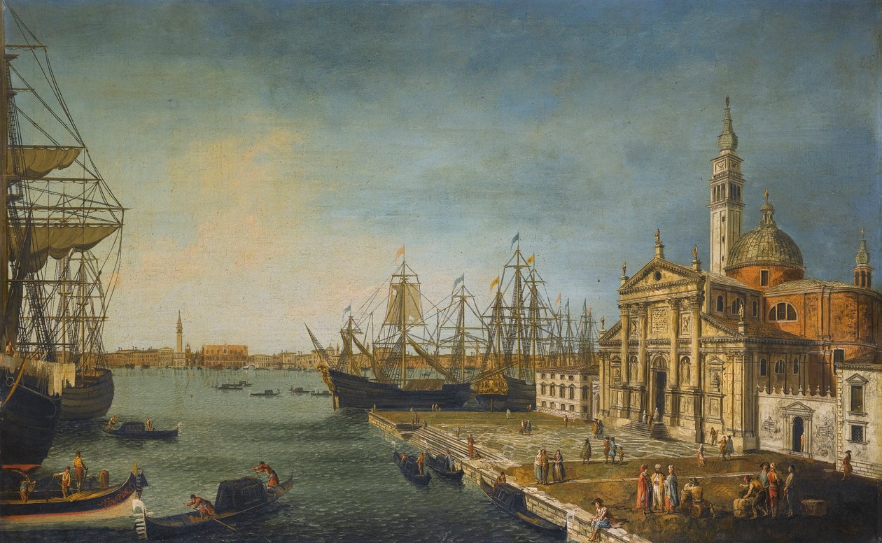 Venecia, una vista del Bacino Di San Marco desde la iglesia y la isla de San Giorgio Maggiore de Michele Marieschi