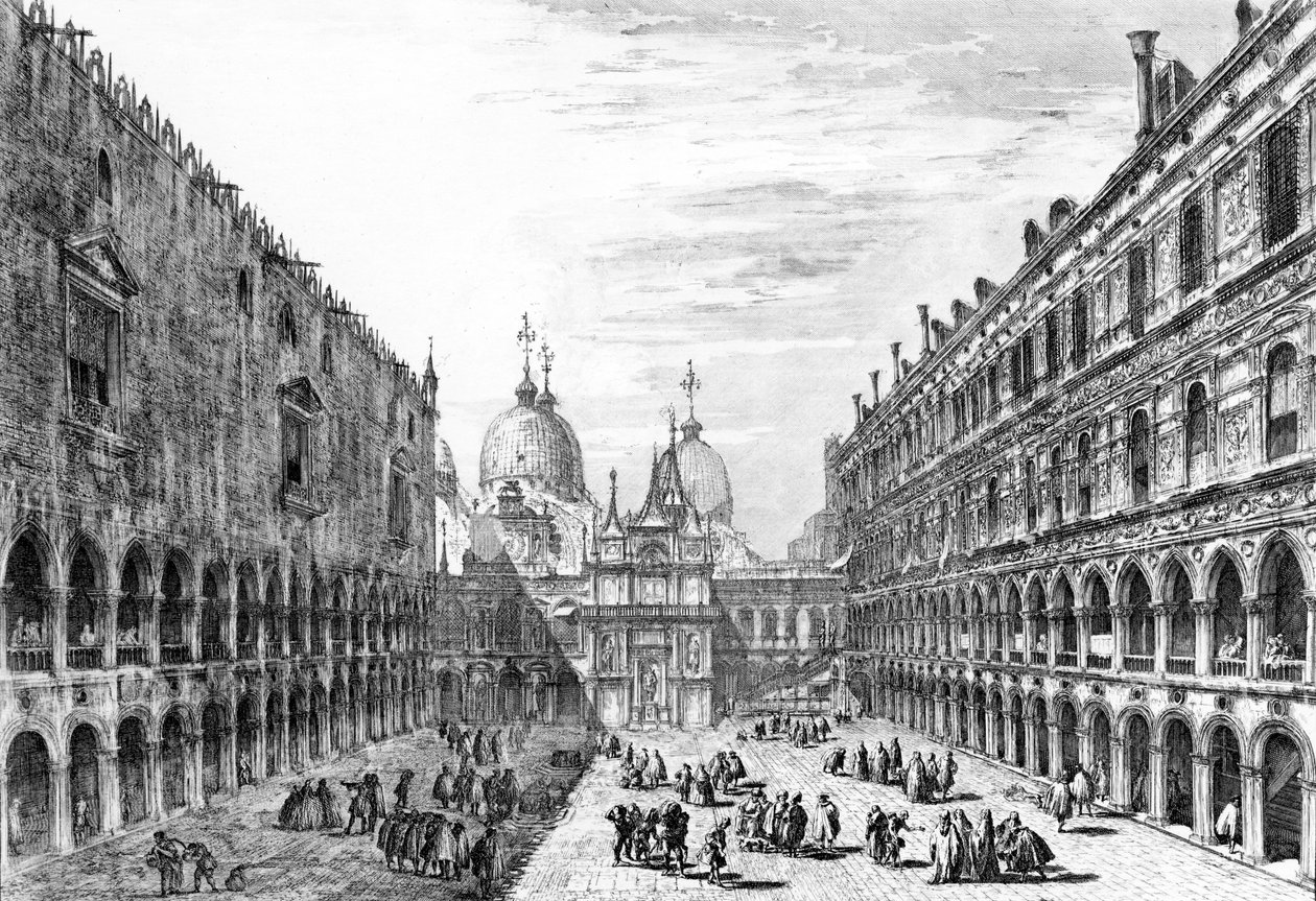 Vista de San Marco, Venecia desde el patio del Palazzo Ducale, 1741 de Michele Marieschi