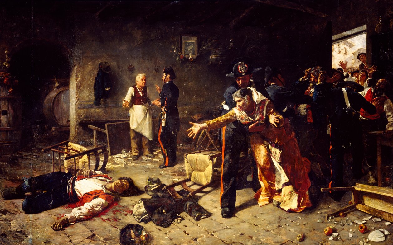 Un Juego de Trucos o Pelea en Trastevere de Michele Cammarano