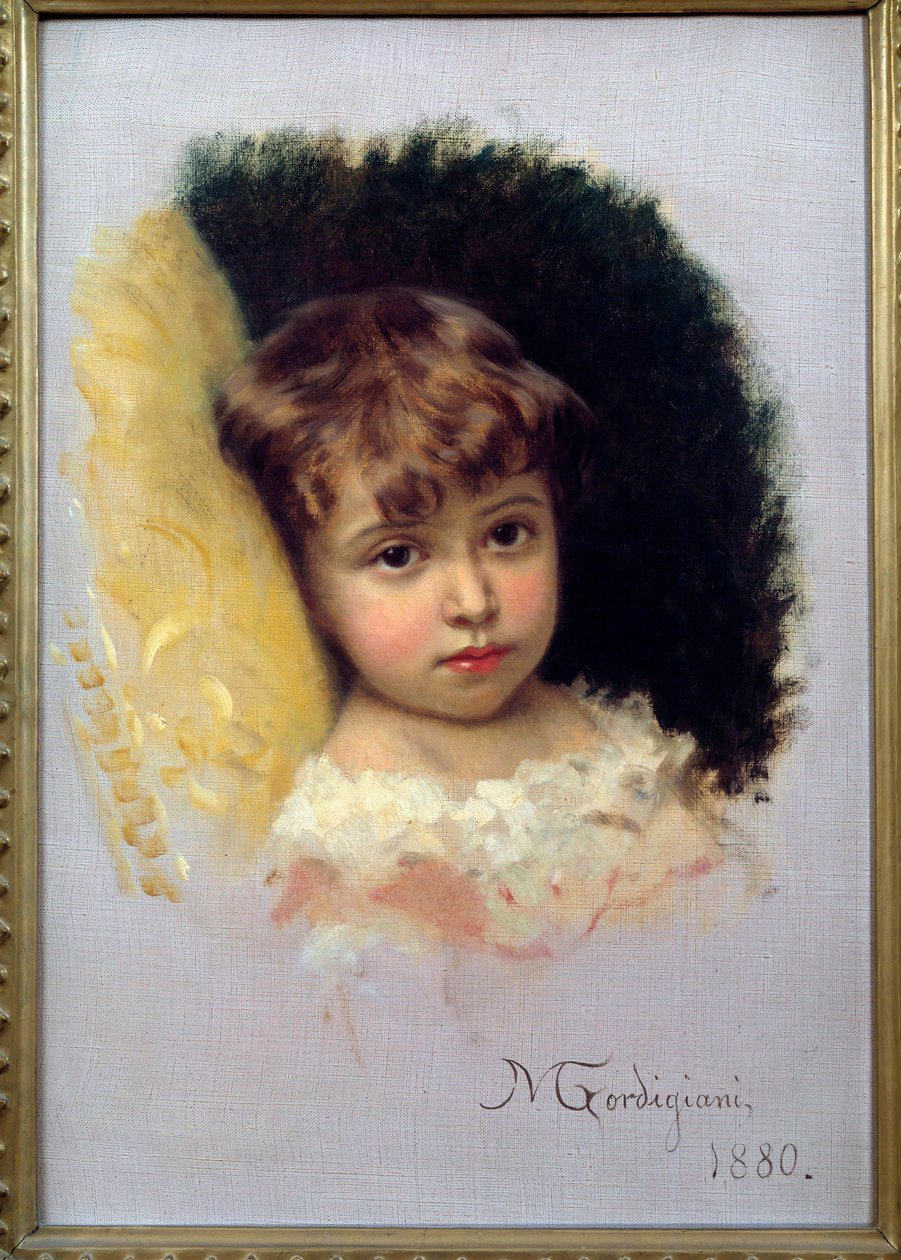 Retrato de niño de Michel Gordigiani (1830-1909) 1880 Florencia, Museo de Arte Moderno de Michele Giordigiani