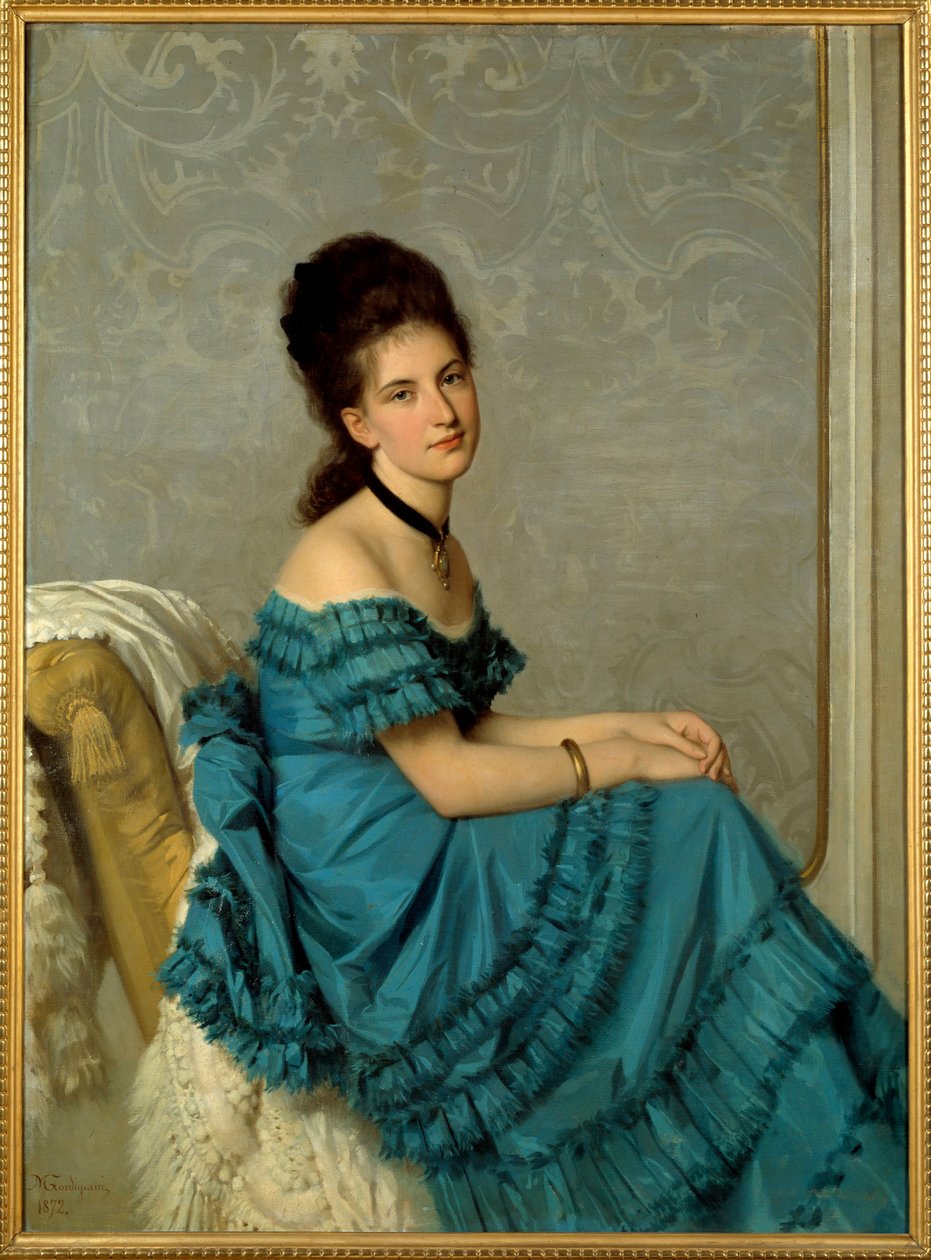 Retrato de Adelaida Banti. Pintura de Michel Gordigiani (1830-1909) de Michele Giordigiani