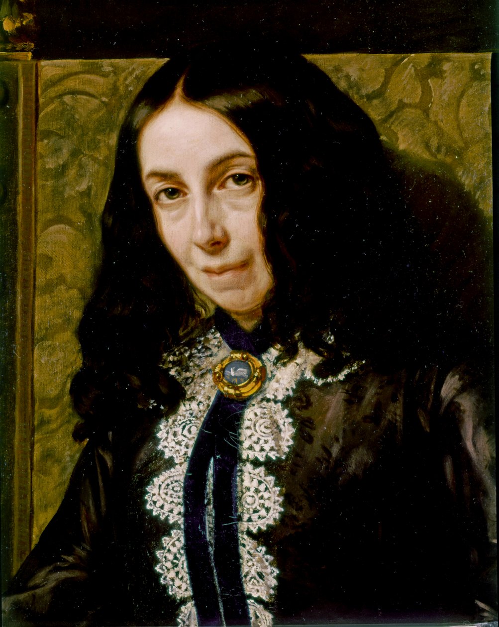 Elizabeth Barrett BROWNING, Detalle del retrato de Michele Gordigiani