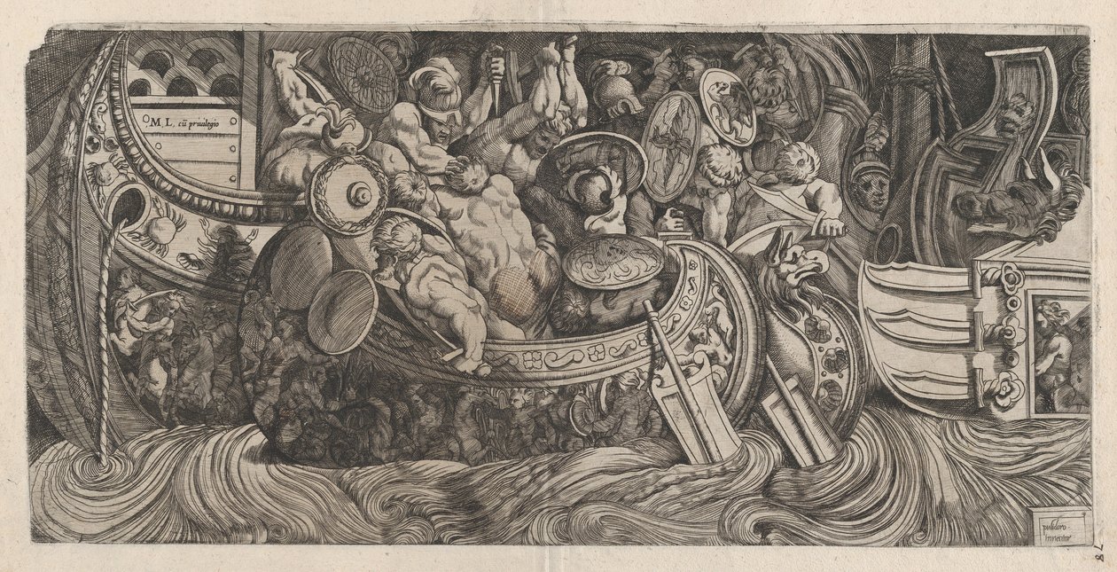 Speculum Romanae Magnificentiae: Batalla Naval, siglo XVI de Michele Lucchese