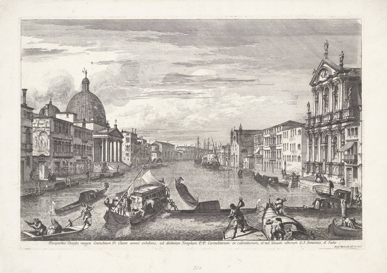 Gran Canal de Venecia Prospecto del Gran Canal de Coenobium D: mostrando líneas claras (...) (título sobre el objeto) Gezichten op Venetië (título de la serie) Magníficas y selectas vistas de la ciudad de Venecia (título de la serie) de Michele Marieschi