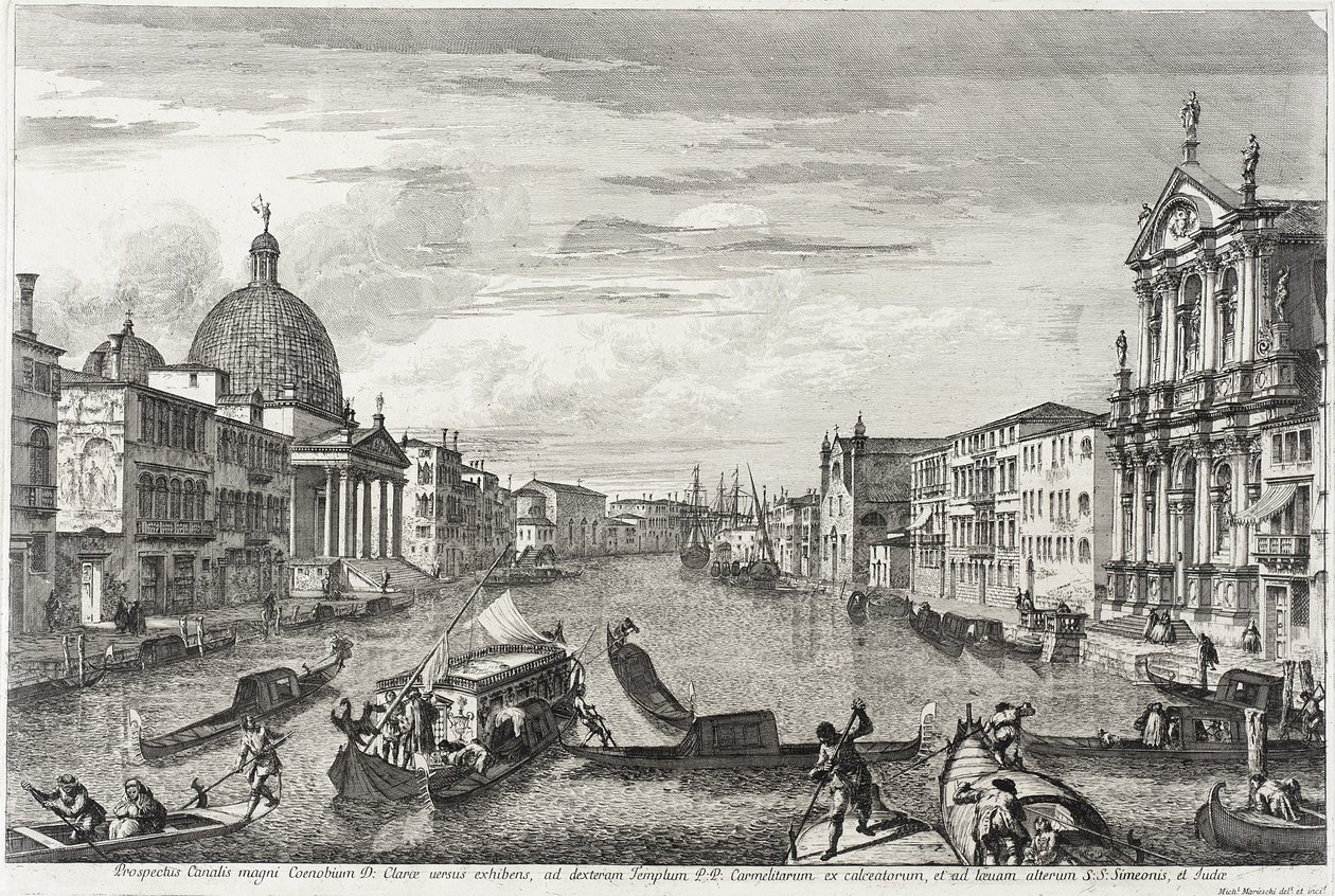 El Gran Canal Entre San Simone Piccolo y Santa Chiara, c.1740-41 de Michele Marieschi