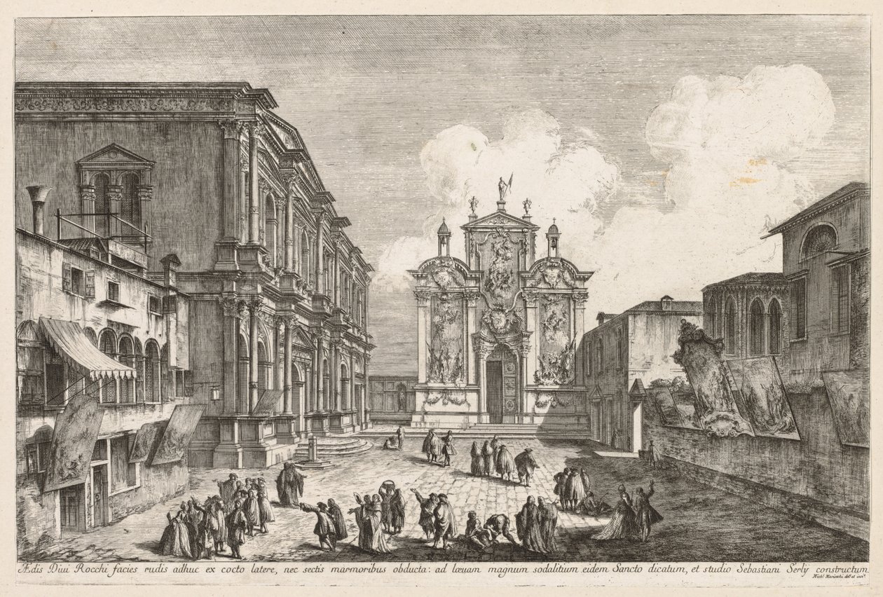 Vistas de Venecia: Campo S. Rocco de Michele Marieschi
