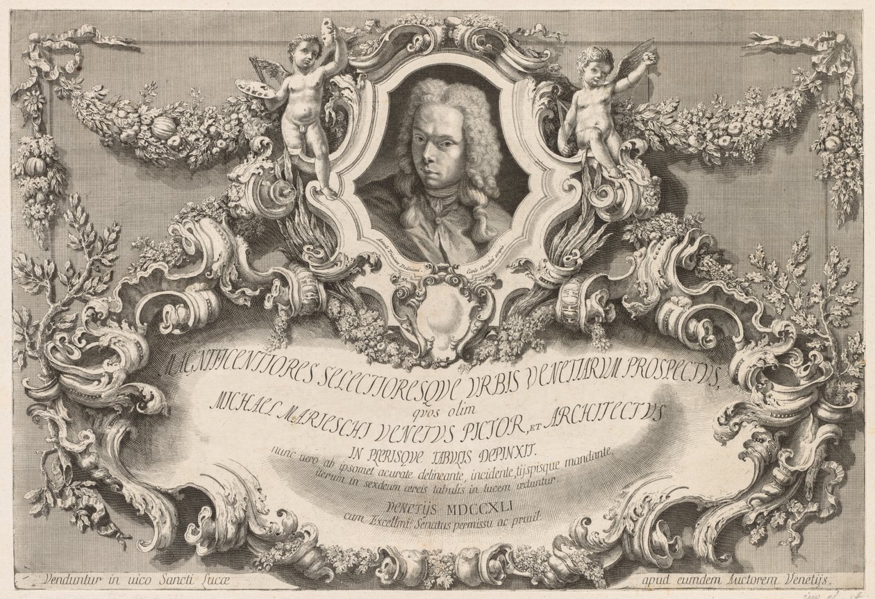 Views of Venice:  Frontispiece - Title Page de Michele Marieschi