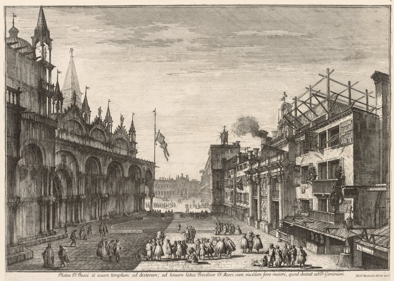Vistas de Venecia: Piazzetta S. Basso, 1741 de Michele Marieschi