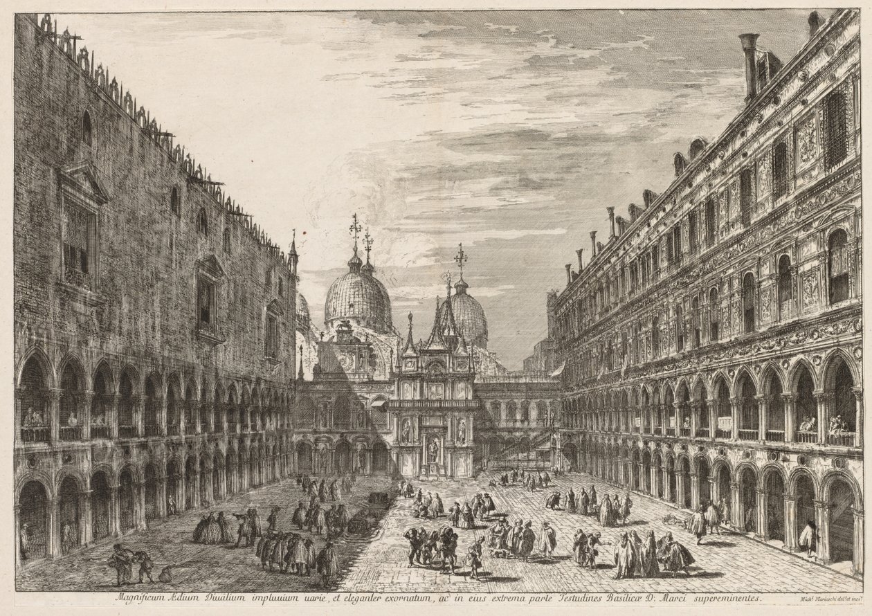 Vistas de Venecia: El Patio del Palacio Ducal de Michele Marieschi