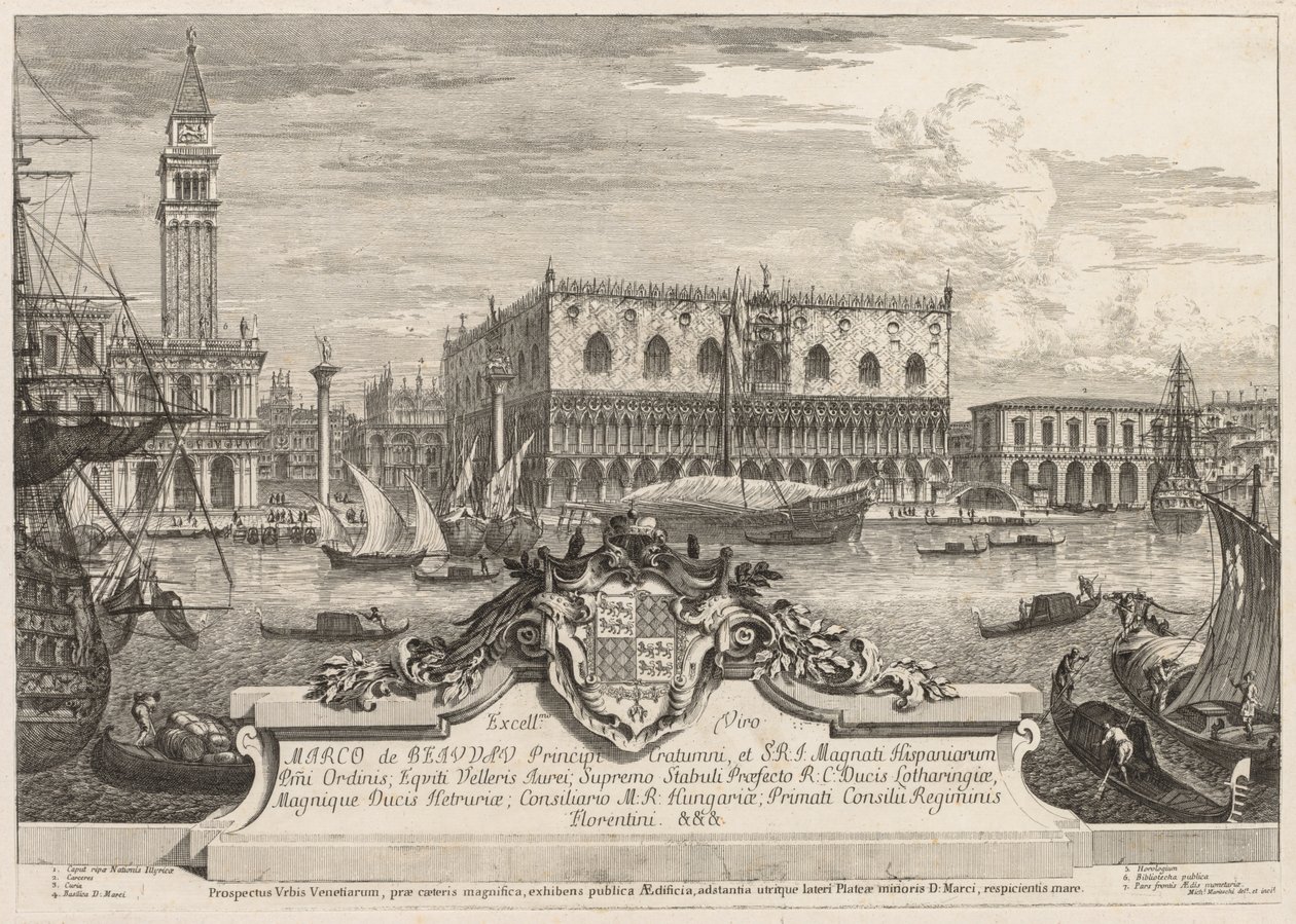 Vistas de Venecia: La Piazzetta y el Palacio Ducal, 1741 de Michele Marieschi