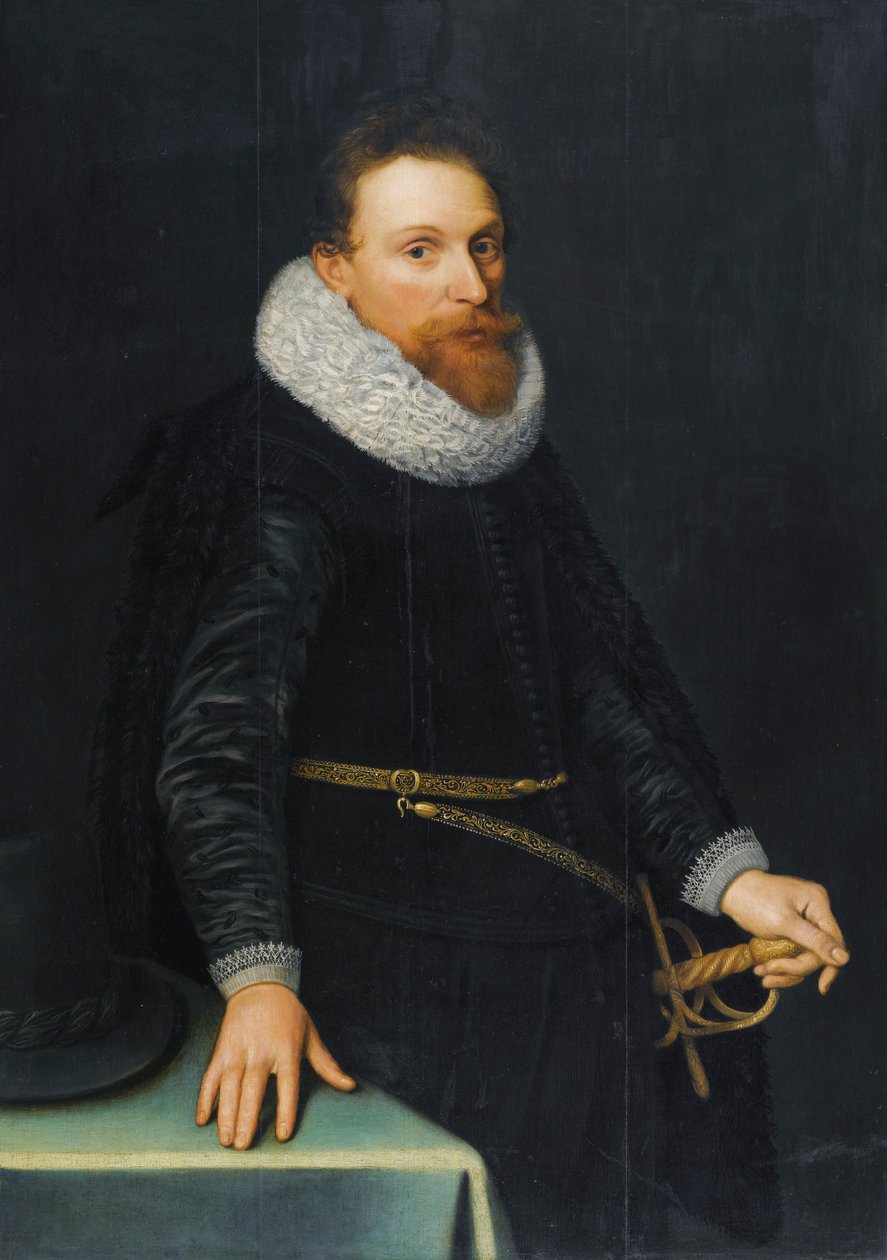Retrato de un caballero, tres cuartos de longitud, de pie de Michiel Jansz van Mierevelt