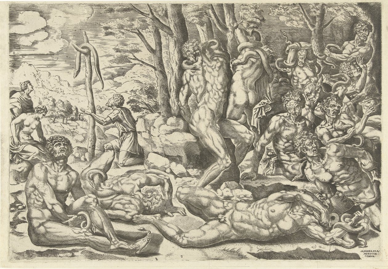 La adoración de la serpiente de bronce de Michiel Coxie (I) (attributed to)