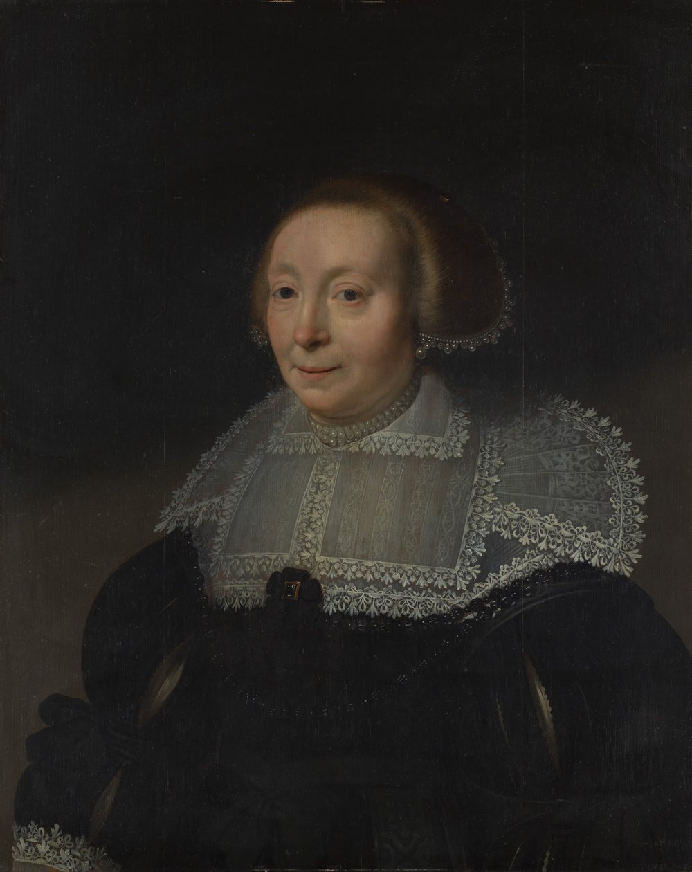 Retrato de una mujer con un collar de encaje, ca. 1632-35 de Michiel Jansz van Mierevelt