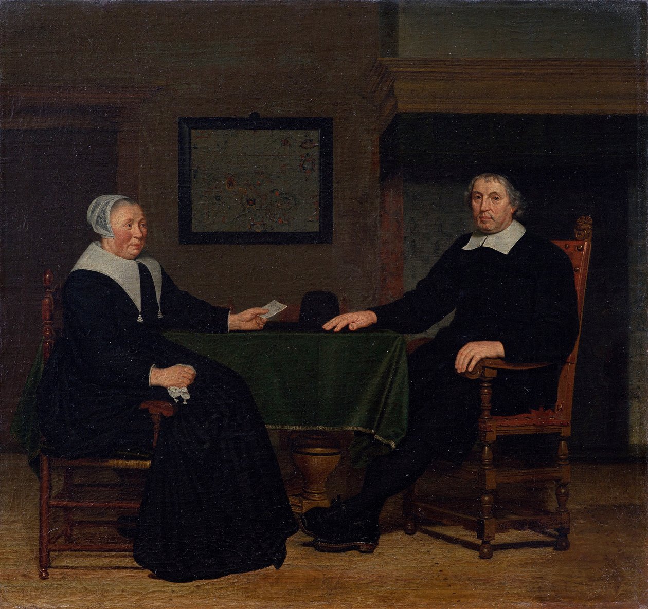 Retrato de Adriaen Corver y su esposa Rijckje Theulingh. de Michiel van Musscher