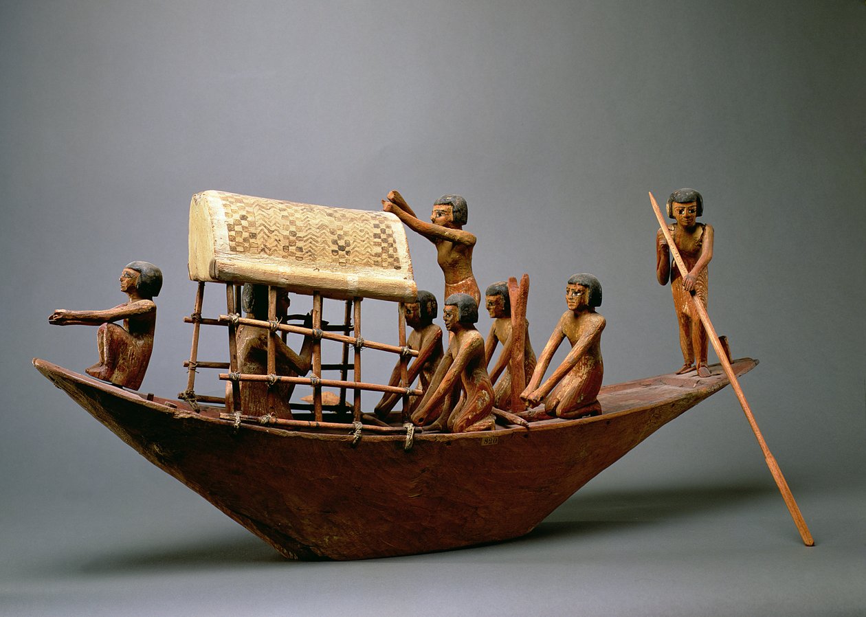 Modelo de tumba de un barco, c.2000 a.C. (madera) de Middle Kingdom Egyptian