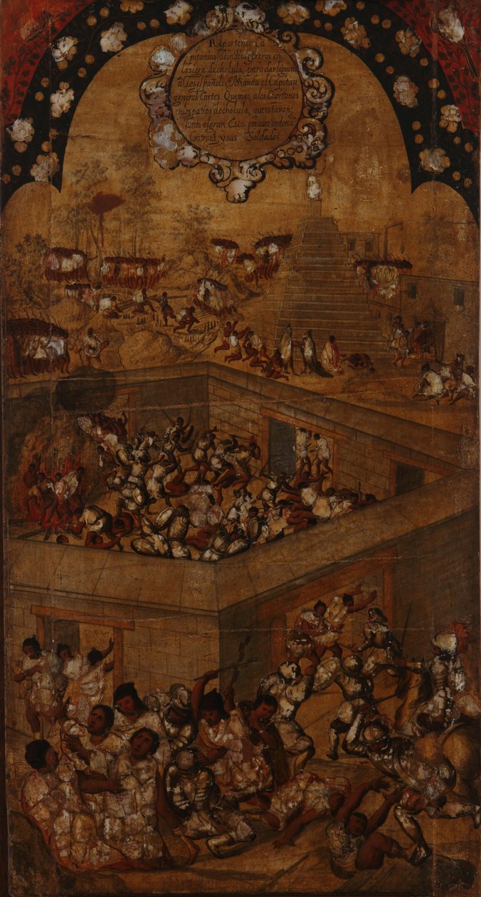 La Conquista de México. Tabla VII de Miguel Gonzales